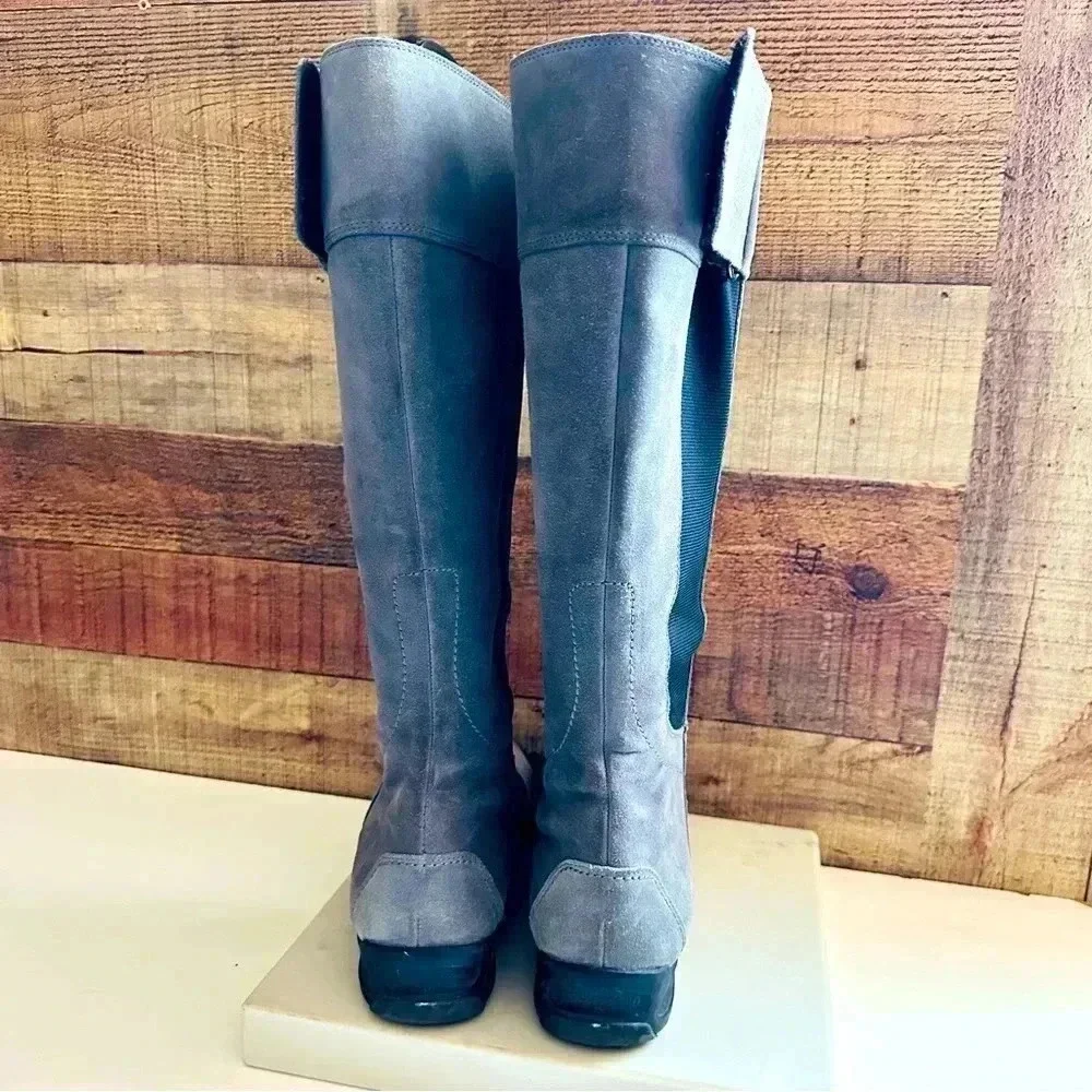 Paul Green Abby Riding Tall Suede/Leather Stretch Zip Up Boots